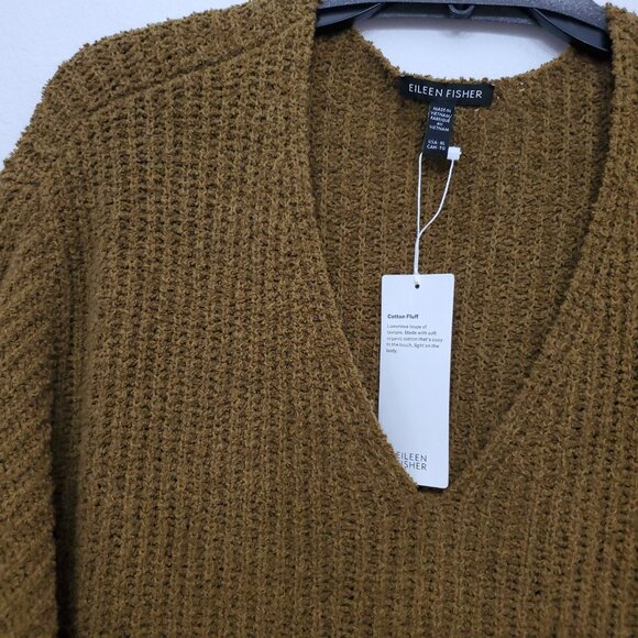 Eileen Fisher Organic-Cotton Cashmere Fluff V-Neck Sweater Size XL - Picture 4 of 14